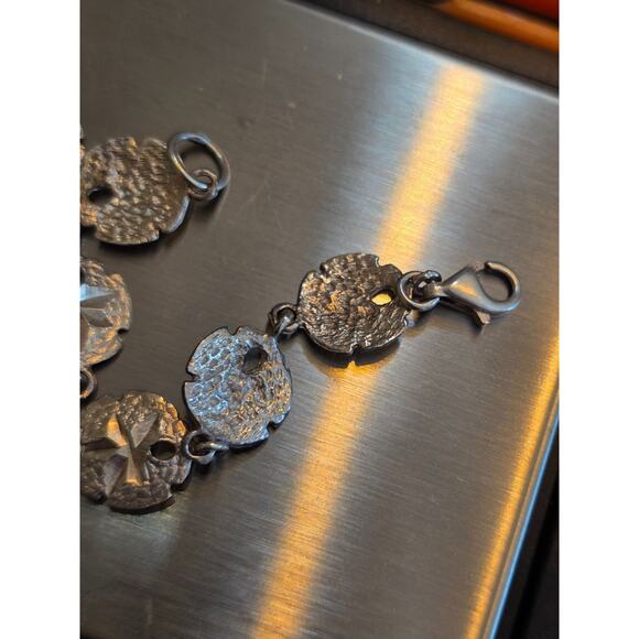 Sterling Silver Conch Shell Disc Bracelet With Lobster Clasp 8" - Picture 6 of 6